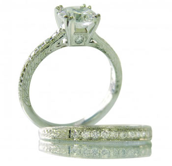 Jabel Bridal Set, Engagement Ring, Wedding Band